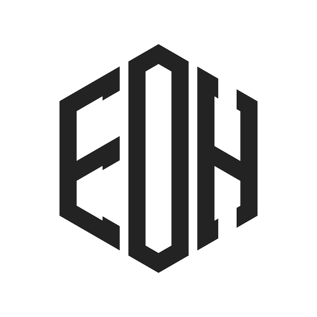 Diseño del logotipo EOH Letra inicial EOH Monograma Logotipo con forma de hexágono