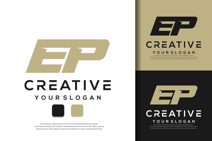 Vector diseño de logotipo ep de letra de monograma abstracto