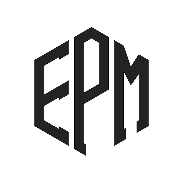 Diseño del logotipo EPM Letra inicial EPM Monograma Logotipo con forma de hexágono