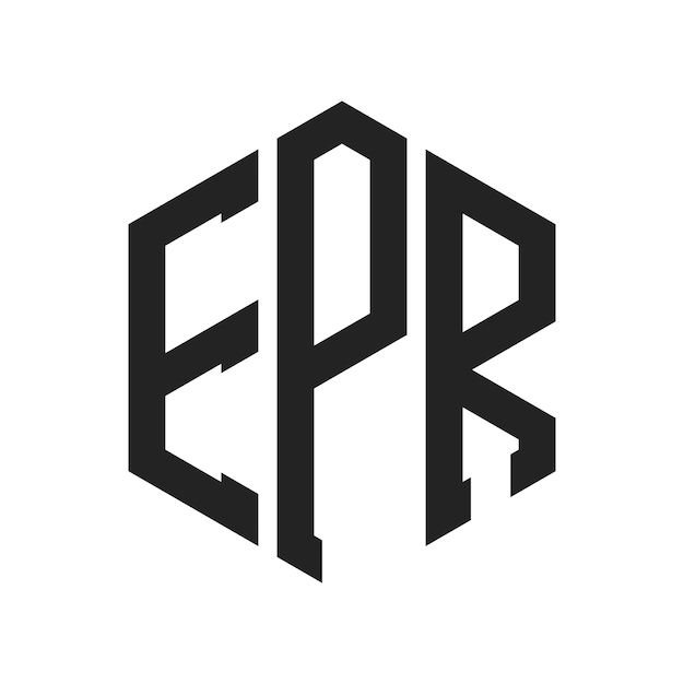 Diseño del logotipo EPR Letra inicial EPR Monograma Logotipo con forma de hexágono