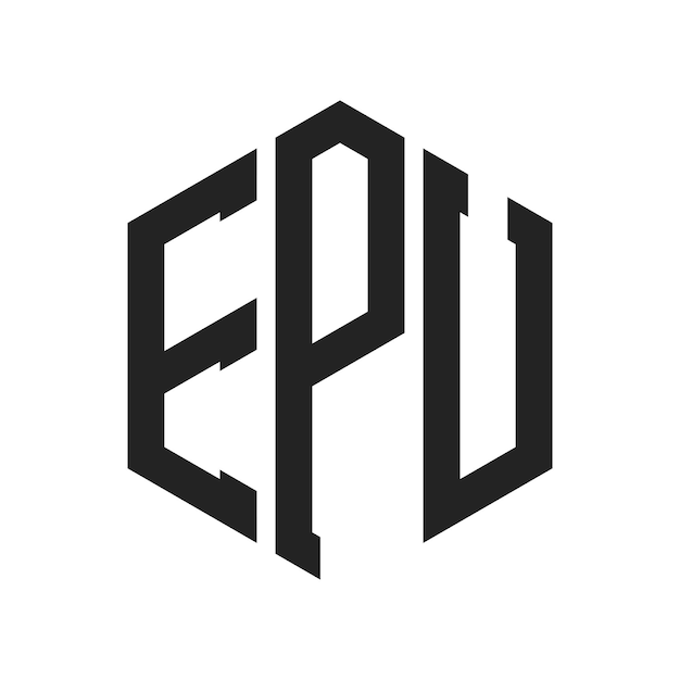 Diseño del logotipo de la EPU Letra inicial Monograma de laEPU Logotipo con forma de hexágono