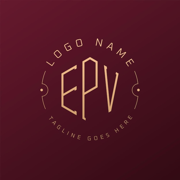 Diseño de logotipo de EPV de lujo Letra elegante Monograma de EPV Logotipo minimalista Poligono plantilla de diseño de logotipo EPV