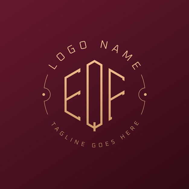 Diseño del logotipo del EQF de lujo Letra elegante EQF Monograma Logotipo minimalista Polígono plantilla de diseño del logotipo EQF