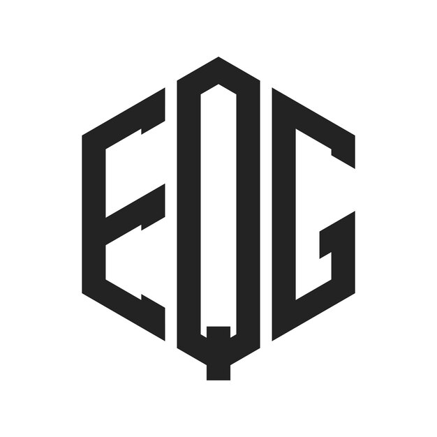 Diseño del logotipo de EQG Letra inicial EQG Monograma Logotipo con forma de hexágono