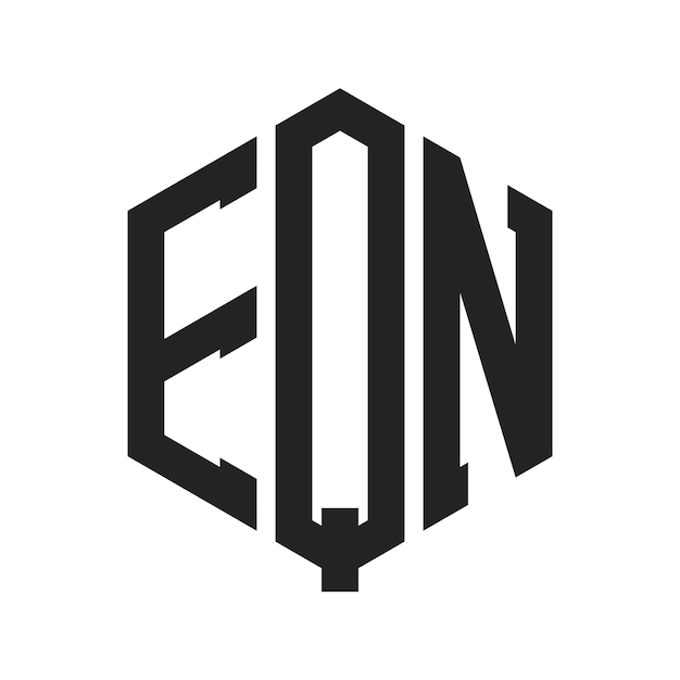 Diseño del logotipo EQN Letra inicial EQN Monograma Logotipo con forma de hexágono