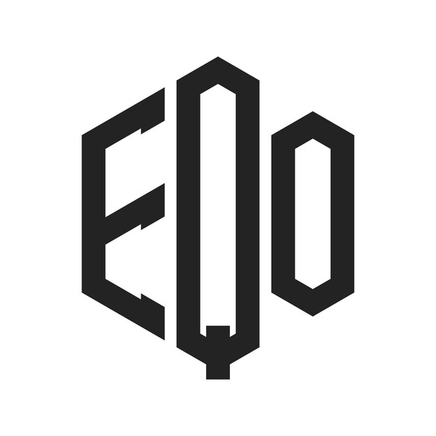 Diseño del logotipo EQO Letra inicial EQO Monograma Logotipo con forma de hexágono