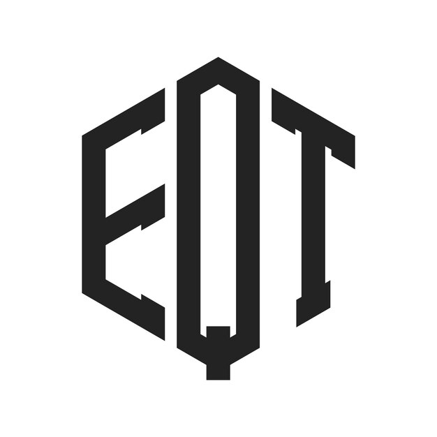 Diseño del logotipo de EQT Letra inicial Logotipo del monograma EQT con forma de hexágono