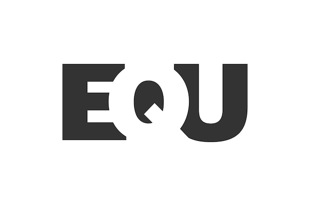 Diseño del logotipo EQU Letra inicial E Q U estilo de letra en negrita para startups tecnológicas consultoría marca corporativa Nombre de la empresa creativo titulares tipografía identidad logotipo de moda