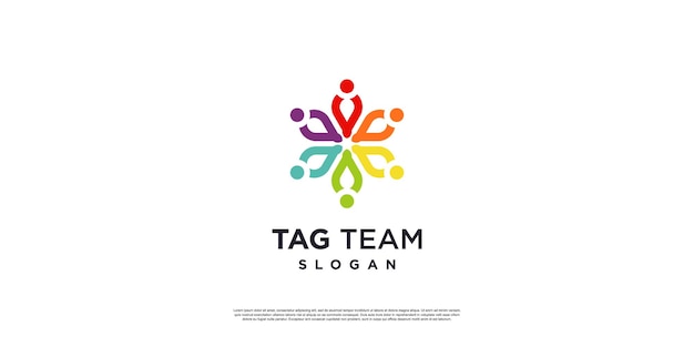 Diseño de logotipo de equipo con concepto moderno y fresco Premium Vector parte 3