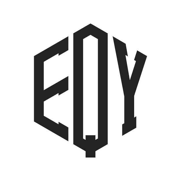 Diseño del logotipo EQY Letra inicial EQY Monograma Logotipo con forma de hexágono