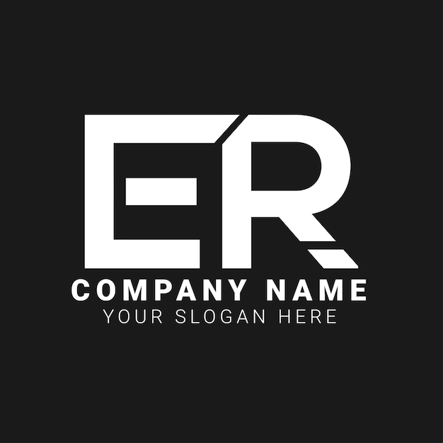 Diseño de logotipo ER Diseño de logotipo de carta
