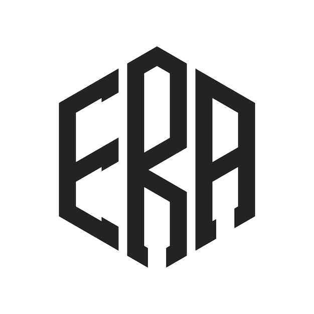 Diseño del logotipo de la ERA Letra inicial del logotipo del monograma de la ERA con forma de hexágono