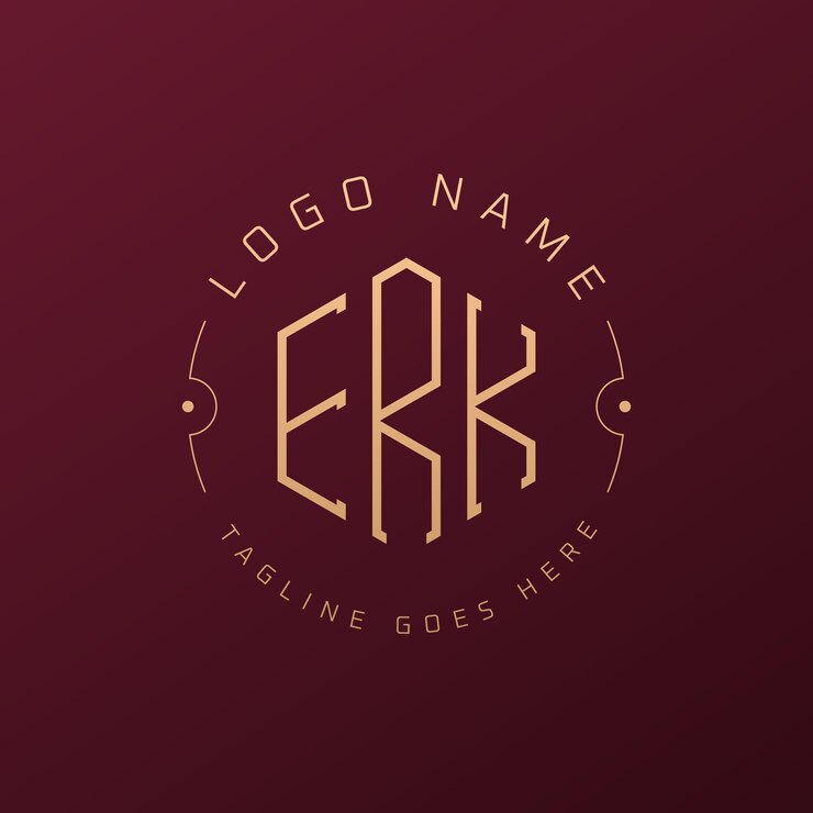 Vector diseño de logotipo de erk de lujo letra elegante monograma de erk logotipo minimalista poligono plantilla de diseño de logotipo erk