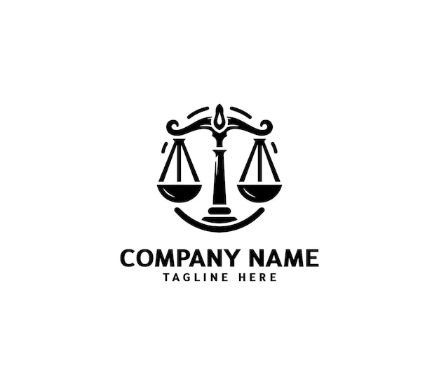 Diseño del logotipo de las escalas vectoriales Abogado Abogado legal Servicio de abogados Oficina de abogados Escala plantilla del logotipo Libra