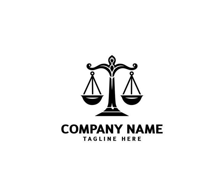 Diseño del logotipo de las escalas vectoriales Abogado Abogado legal Servicio de abogados Oficina de abogados Escala plantilla del logotipo Libra
