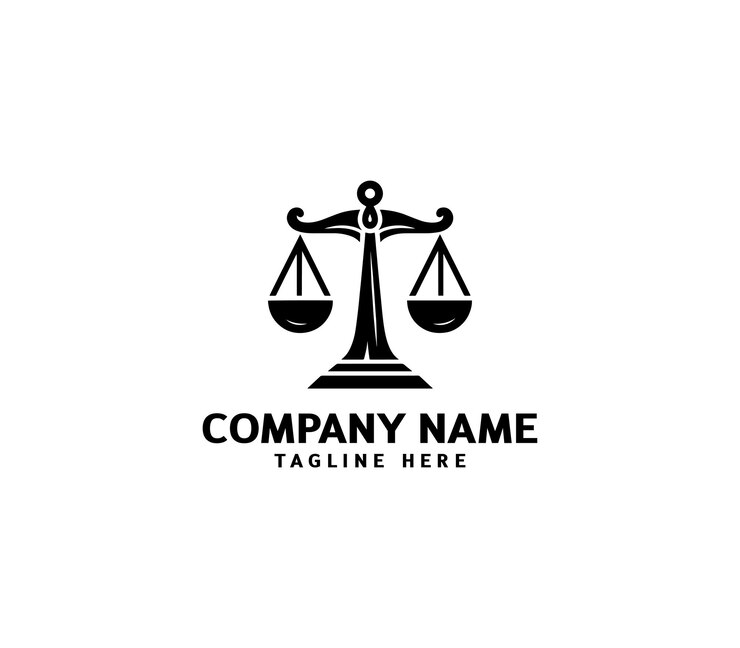 Diseño del logotipo de las escalas vectoriales Abogado Abogado legal Servicio de abogados Oficina de abogados Escala plantilla del logotipo Libra