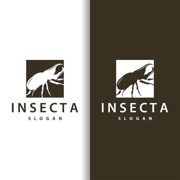 diseño del logotipo del escarabajo silueta simple insecto animal plantilla de ilustración vector