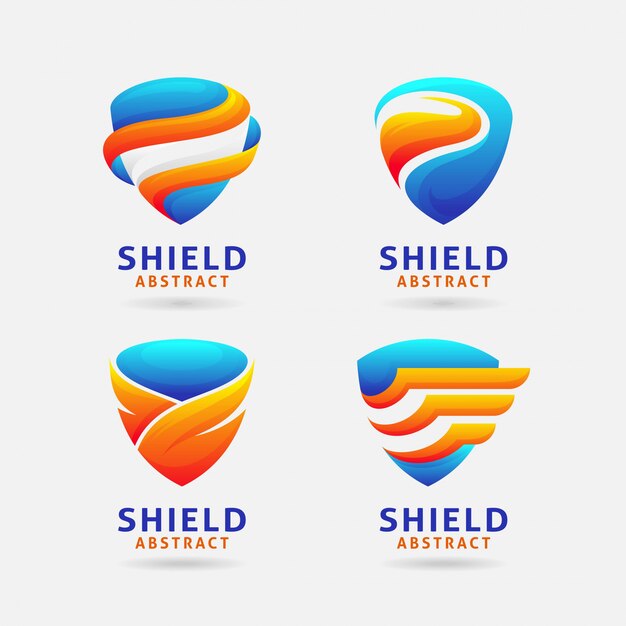 Diseño de logotipo de escudo abstracto