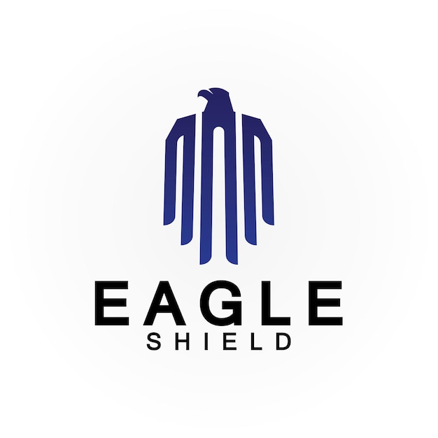 Diseño de logotipo de escudo de águila cabeza de halcón vector emblema elemento de logotipo pájaro halcón emblema vector icono