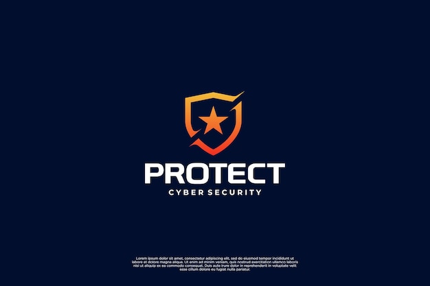 Diseño de logotipo de escudo digital Protección de datos y redes Logotipo de seguridad en Internet