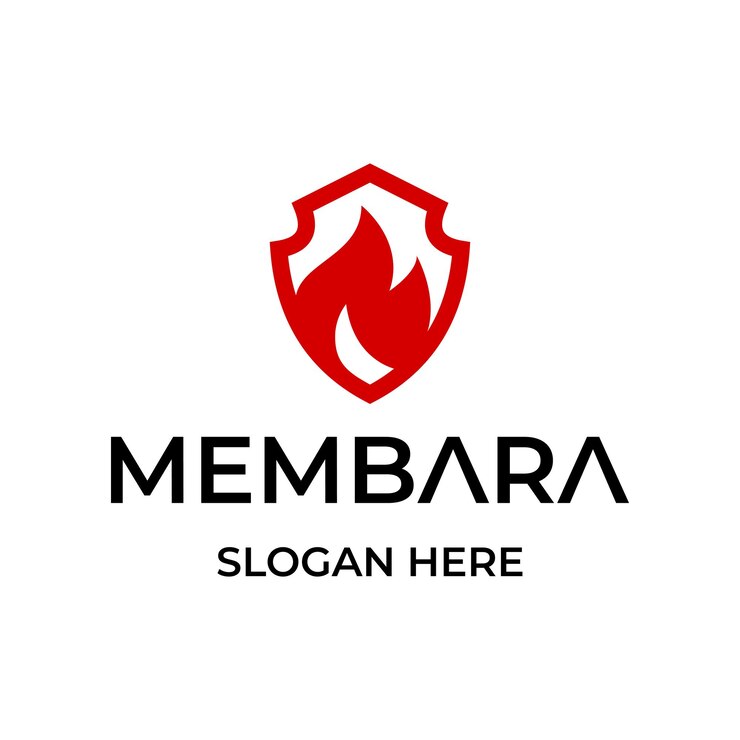 diseño de logotipo de escudo y fuego