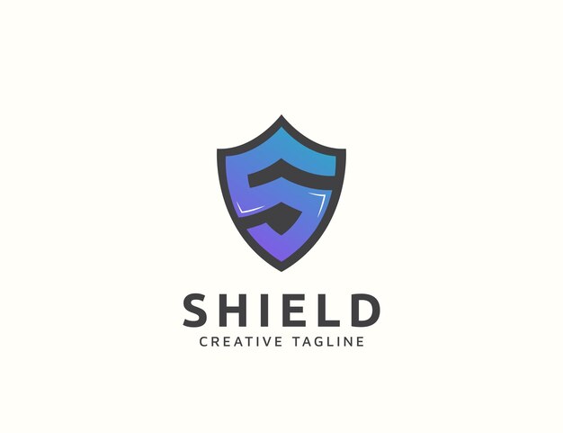 Diseño de logotipo de escudo de letra s