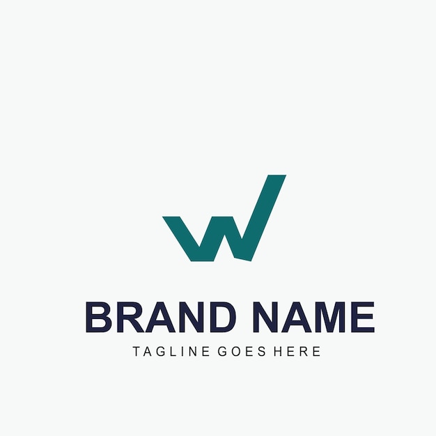Diseño de logotipo de escudo de letra w