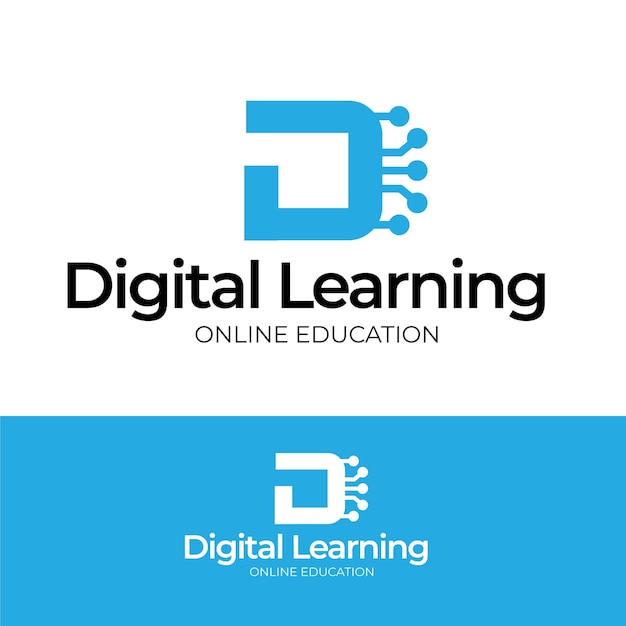 Diseño del logotipo de la escuela digital Logotipo del vector de aprendizaje en línea Logotipo de la biblioteca digital diseño del logotipo moderno