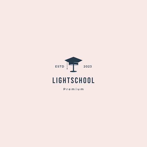 Diseño de logotipo de escuela ligera retro hipster vintage