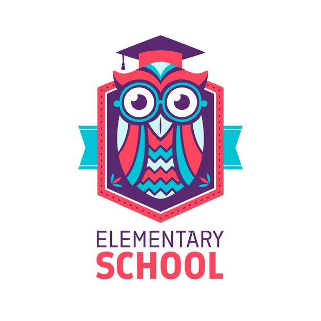 Diseño de logotipo de escuela primaria dibujado a mano