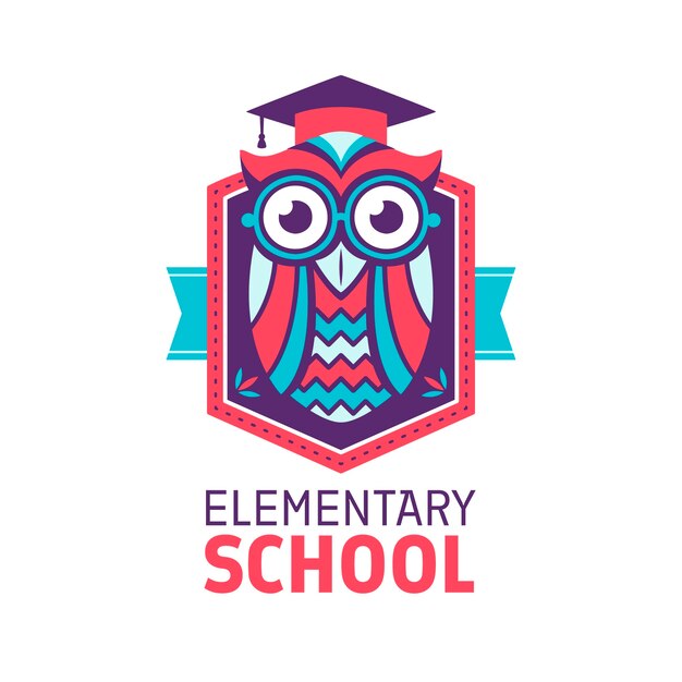 Vector diseño de logotipo de escuela primaria dibujado a mano