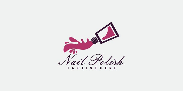 Diseño de logotipo de esmalte de uñas de belleza con concepto moderno