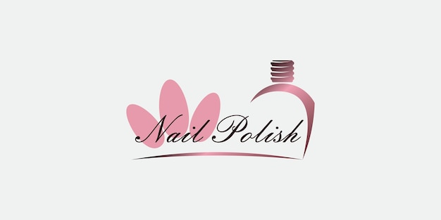 Diseño de logotipo de esmalte de uñas de belleza con concepto moderno