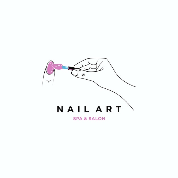 diseño de logotipo de esmalte de uñas vectorial con estilo abstracto creativo