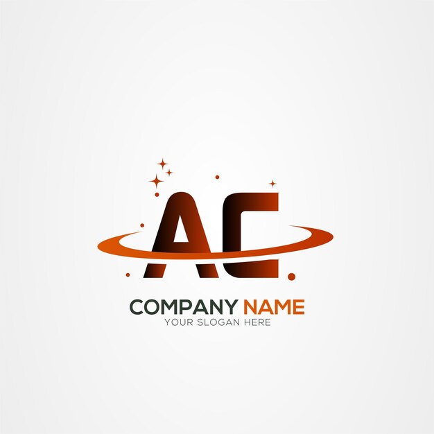 Diseño del logotipo espacial de la carta AC CA Planeta Moderno con elementos vectoriales creativos