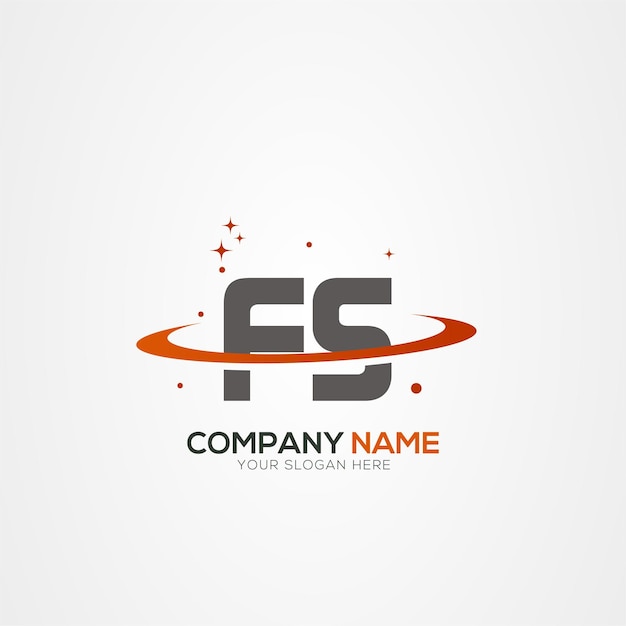 Diseño del logotipo espacial de la carta FS SF Planeta Moderno con elementos vectoriales creativos