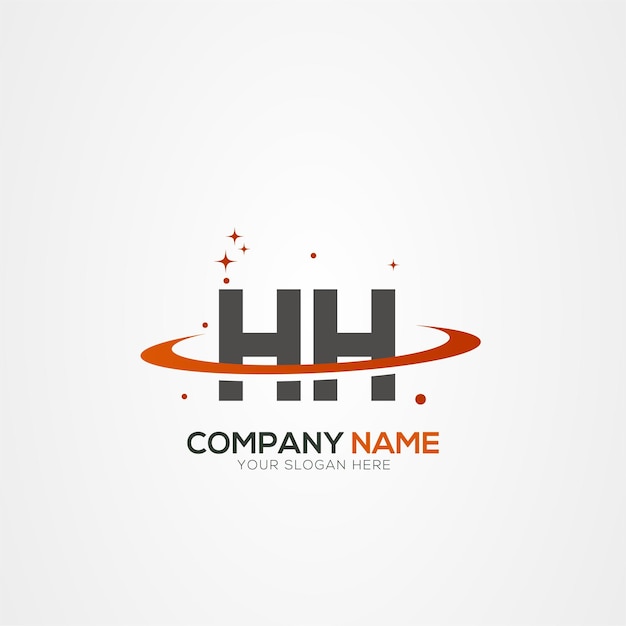 Diseño del logotipo espacial de la carta HH H Planeta Moderno con elementos vectoriales creativos