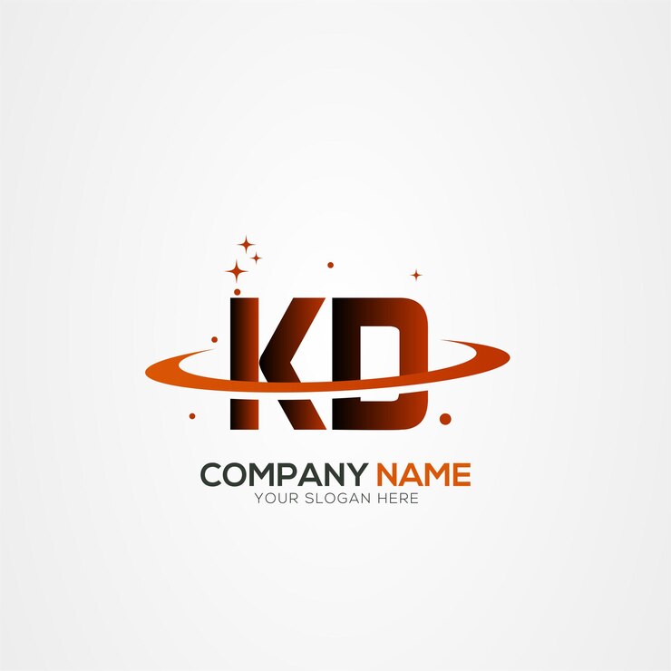 Vector diseño del logotipo espacial de la carta kd dk planeta moderno con elementos vectoriales creativos