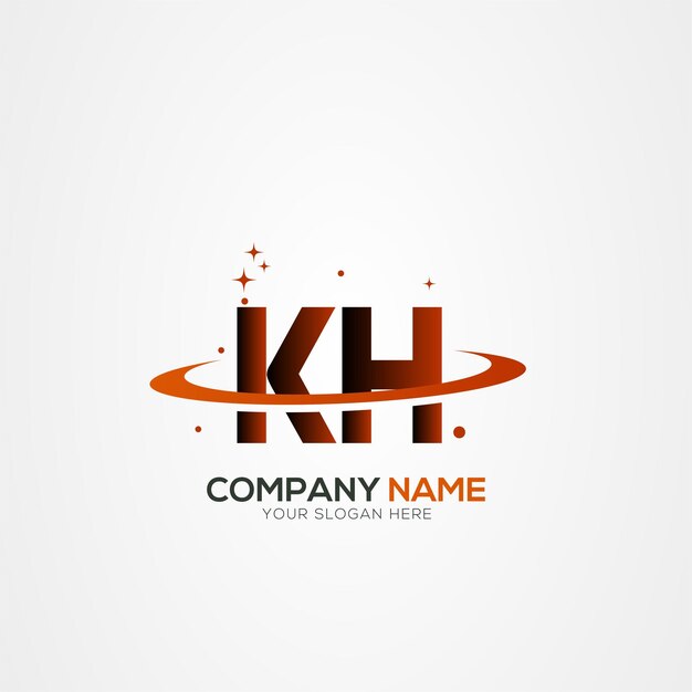 Diseño del logotipo espacial de la carta KH HK Planeta Moderno con elementos vectoriales creativos