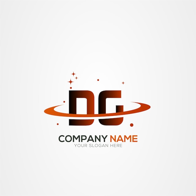 Diseño del logotipo espacial de la DG GD Modern Planet con elementos vectoriales creativos