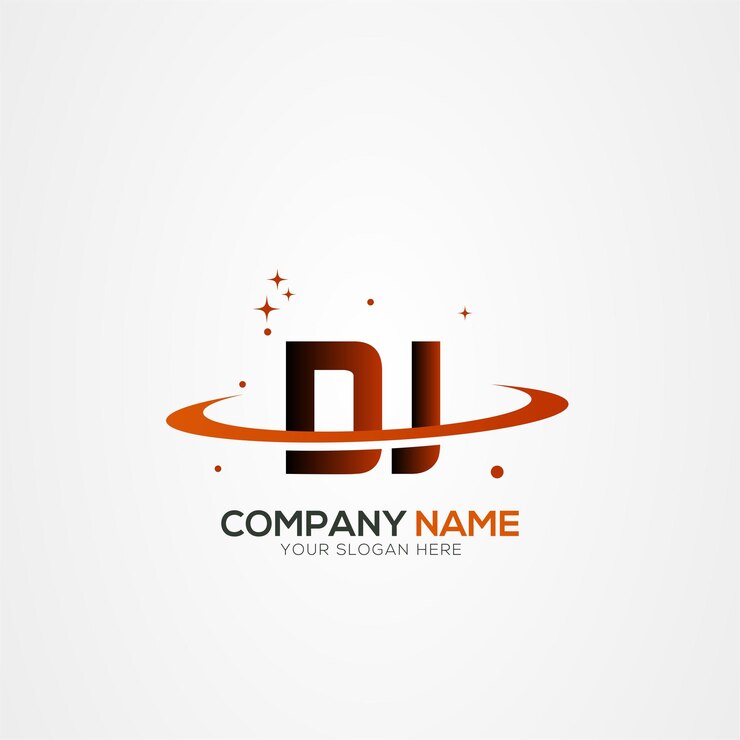 Vector diseño del logotipo espacial de dj o jd modern planet con elementos vectoriales creativos