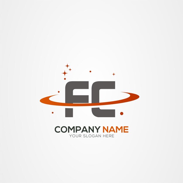 Diseño del logotipo espacial FC CF Modern Planet con elementos vectoriales creativos