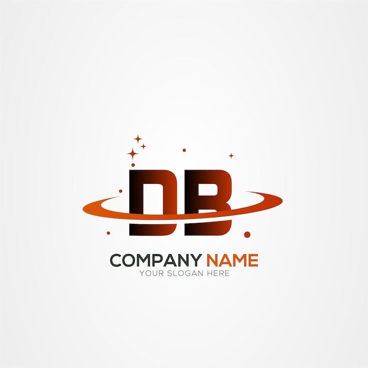 Vector diseño del logotipo espacial de la letra db o bd planeta moderno con elementos vectoriales creativos