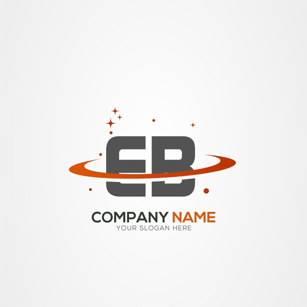Diseño del logotipo espacial de la letra EB o BE Modern Planet con elementos vectoriales creativos