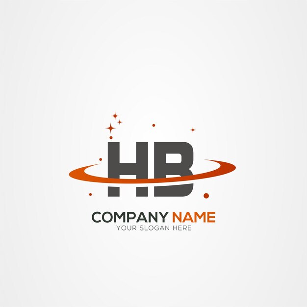 Diseño del logotipo espacial de la letra HB BH Planeta Moderno con elementos vectoriales creativos