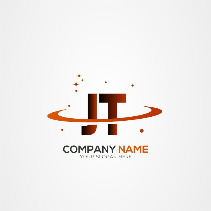 Vector el diseño del logotipo espacial de la letra jt tj modern planet con elementos vectoriales creativos