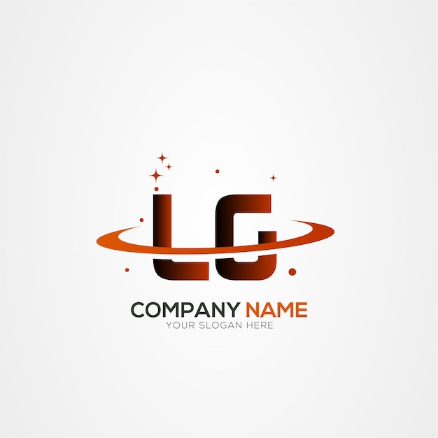 Diseño del logotipo espacial de LG GL Modern Planet con elementos vectoriales creativos