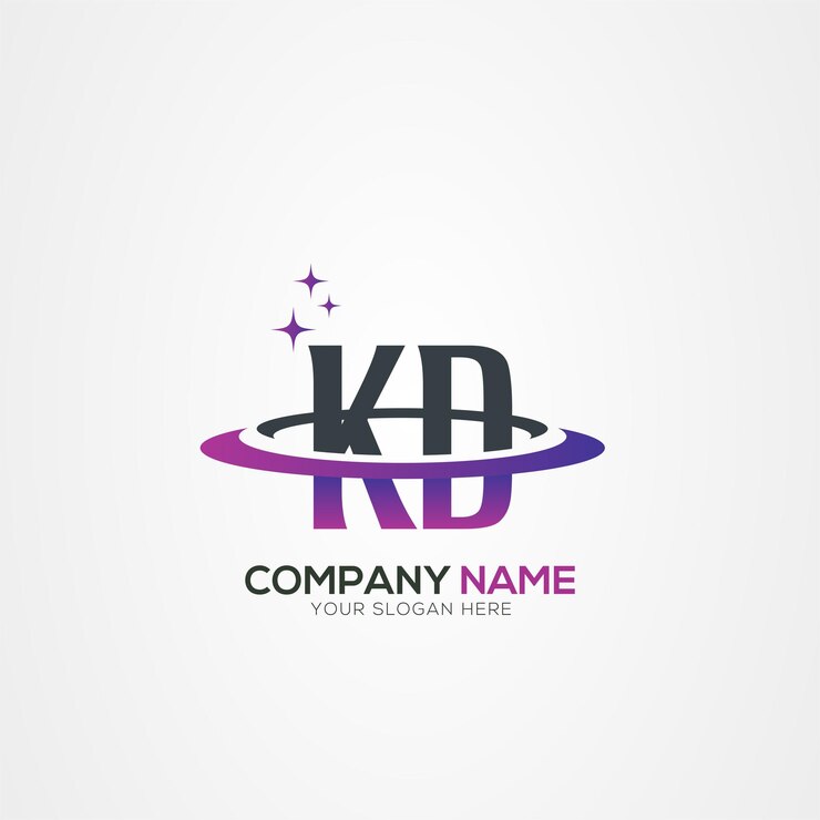 Vector diseño del logotipo espacial moderno de la letra kd dk planet con elementos vectoriales creativos