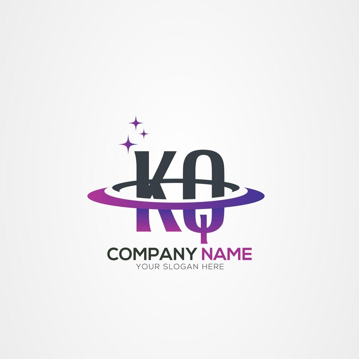 Vector diseño del logotipo espacial moderno de la letra kq qk planet con elementos vectoriales creativos