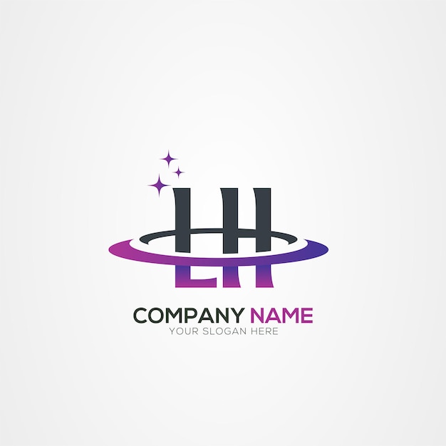 Diseño del logotipo espacial moderno de la letra LH HL Planet con elementos vectoriales creativos